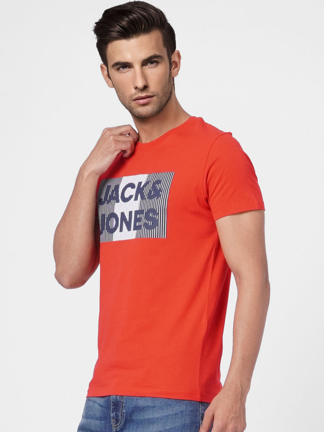Red Graphic Logo Print T-shirt
