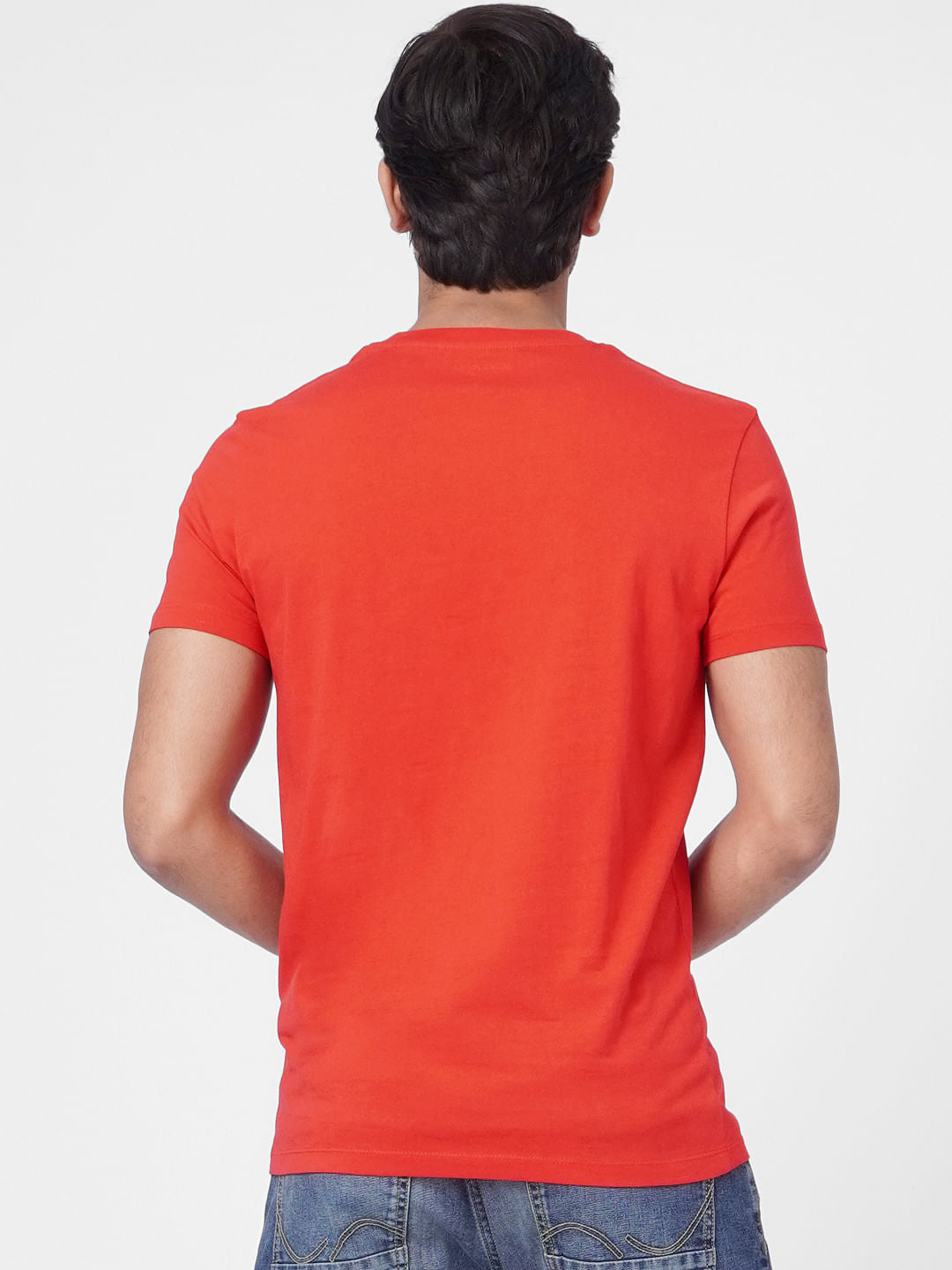 Red Graphic Logo Print T-shirt