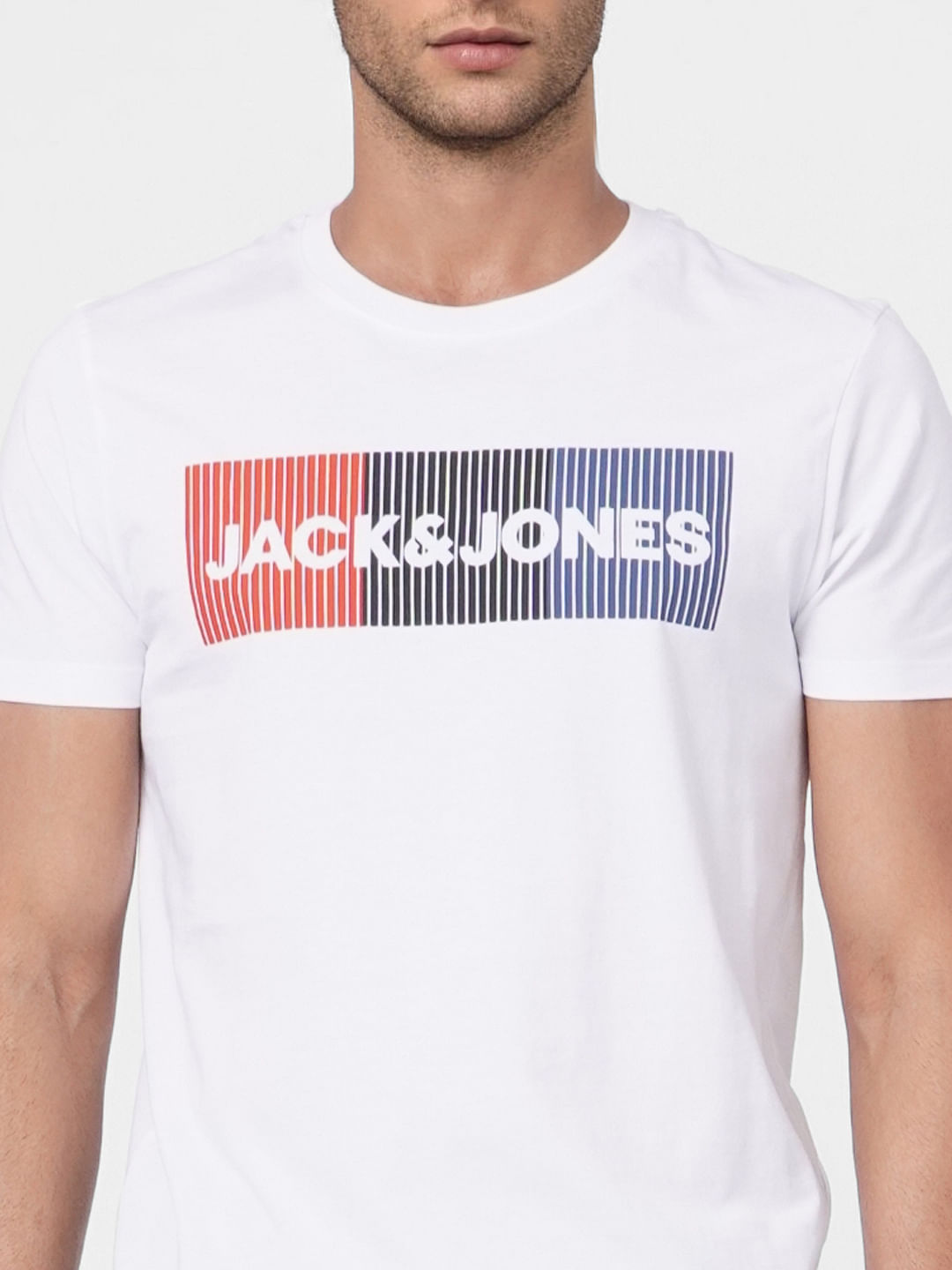 White Graphic Logo Print T-shirt