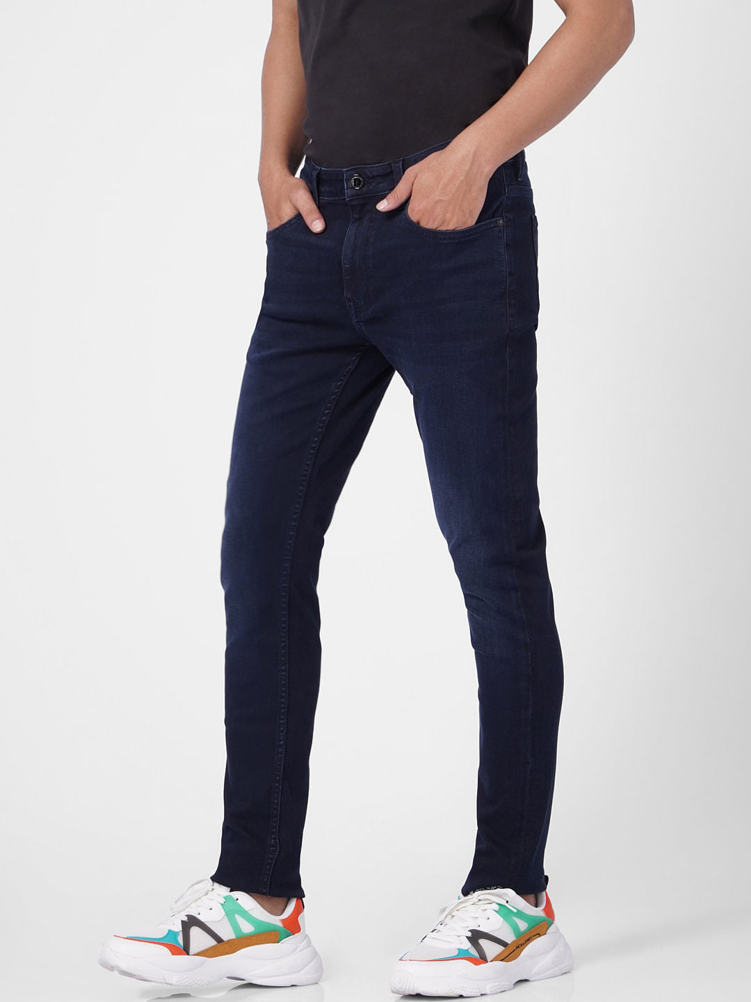 Dark Blue Low Rise Liam Skinny Fit Jeans