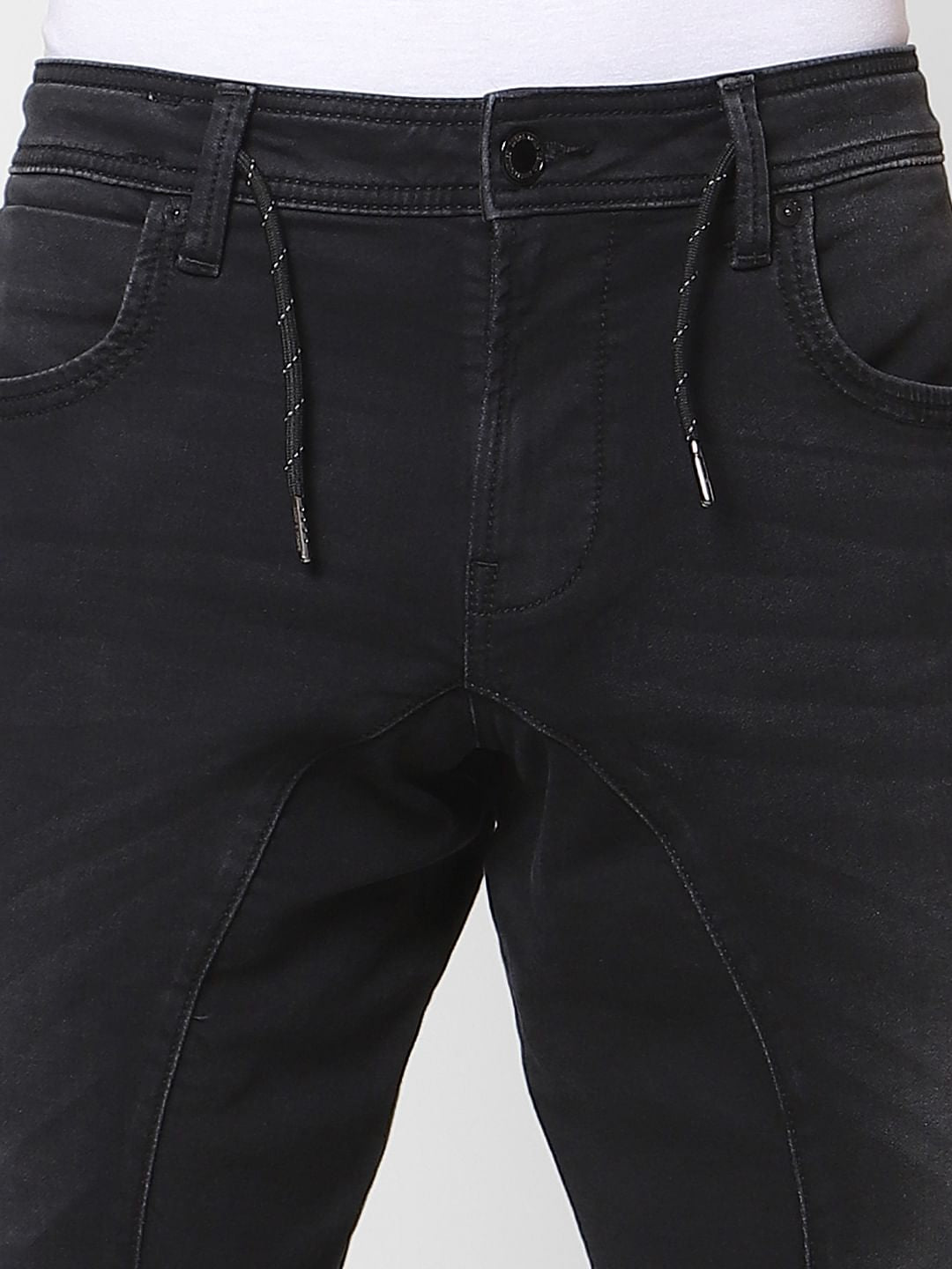 Black Low Rise Washed Simon Anti Fit Jeans