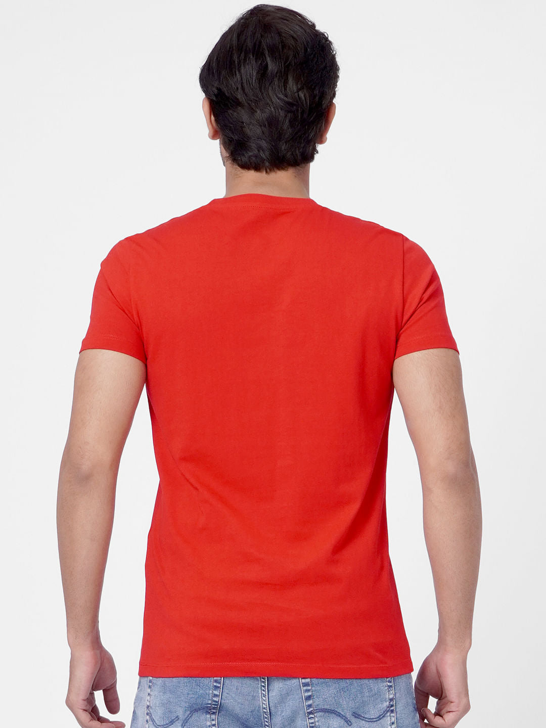 Red Logo Print Crew Neck T-shirt