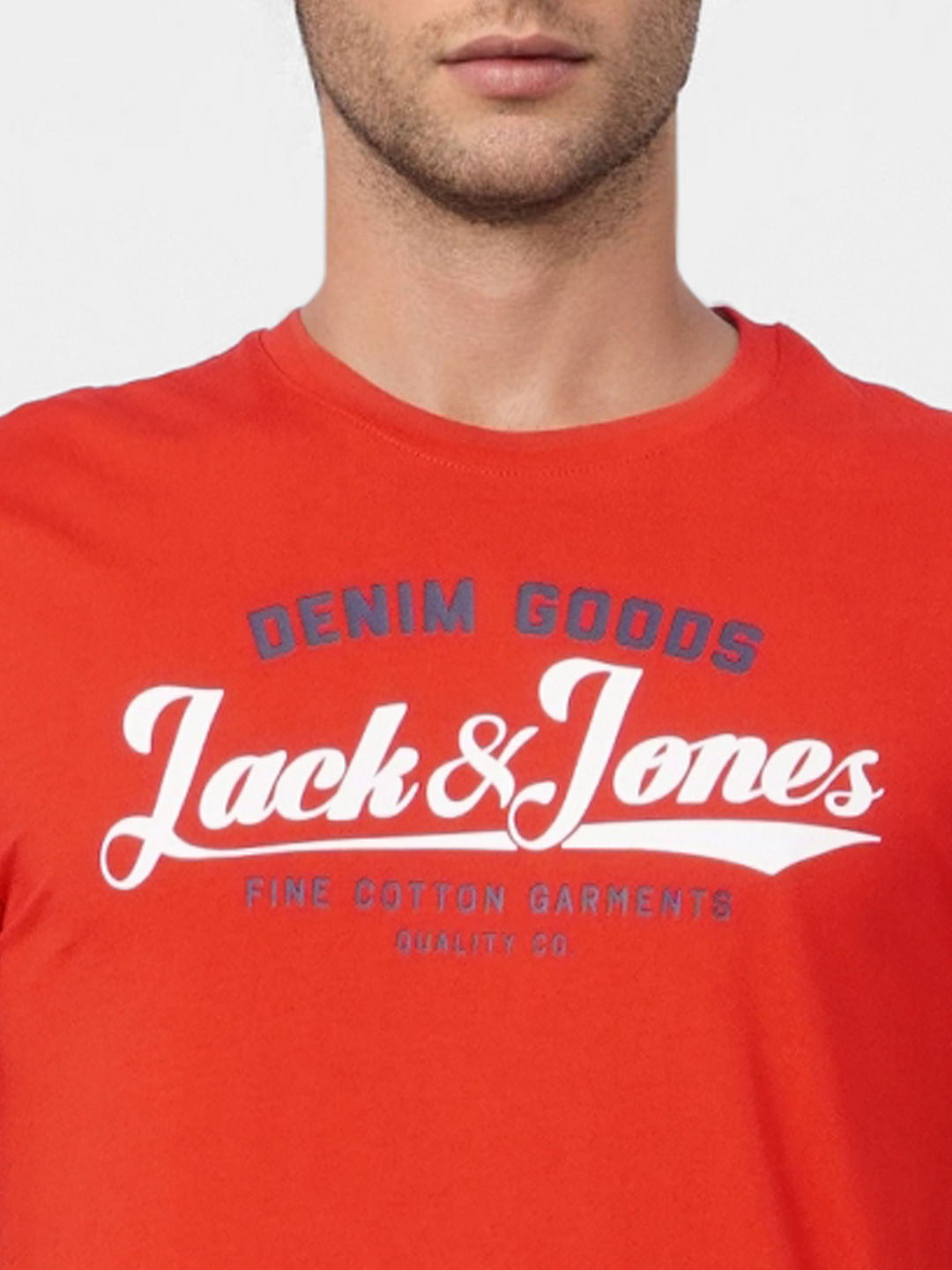 Red Logo Print Crew Neck T-shirt