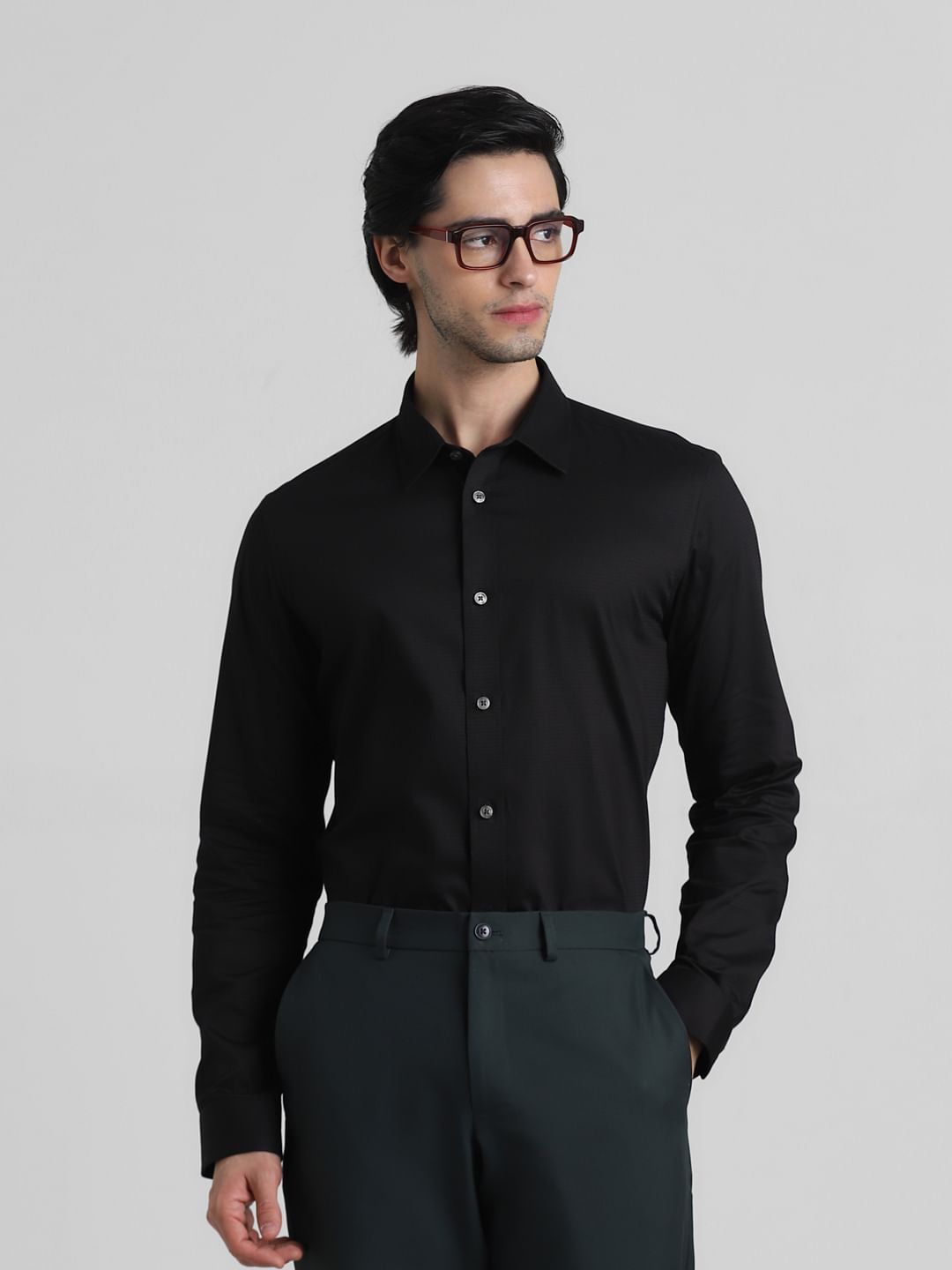 Black Formal Full Sleeves Shirt