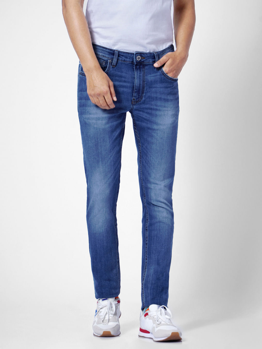 Light Blue Low Rise Washed Ben Skinny Jeans