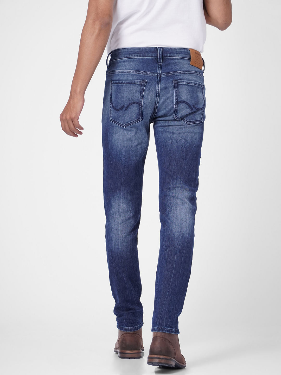Blue Low Rise Washed Ben Skinny Jeans