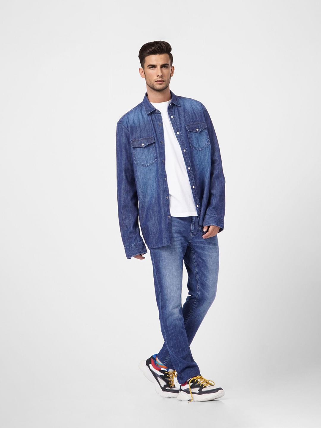 Dark Blue Low Rise Tim Slim Jeans