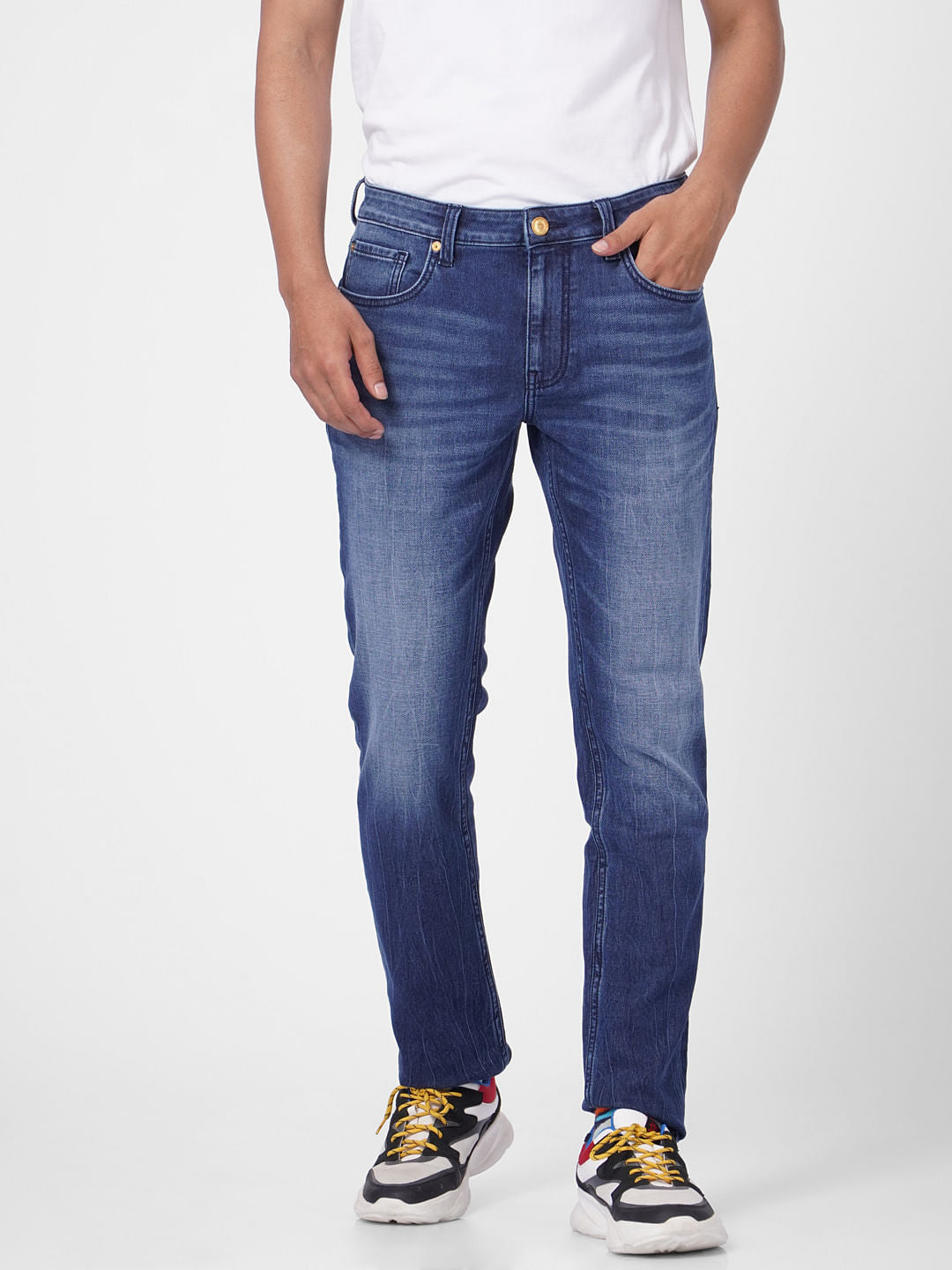 Dark Blue Low Rise Tim Slim Jeans