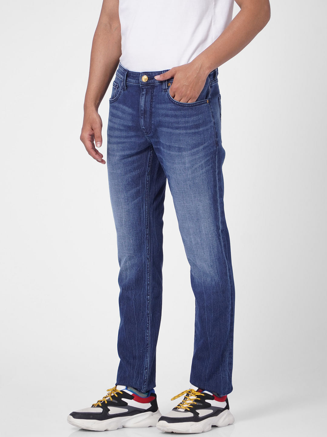Dark Blue Low Rise Tim Slim Jeans
