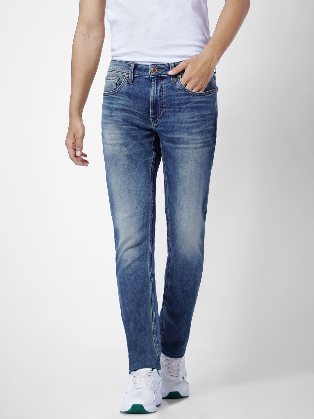 Dark Blue Low Rise Glenn Slim Jeans