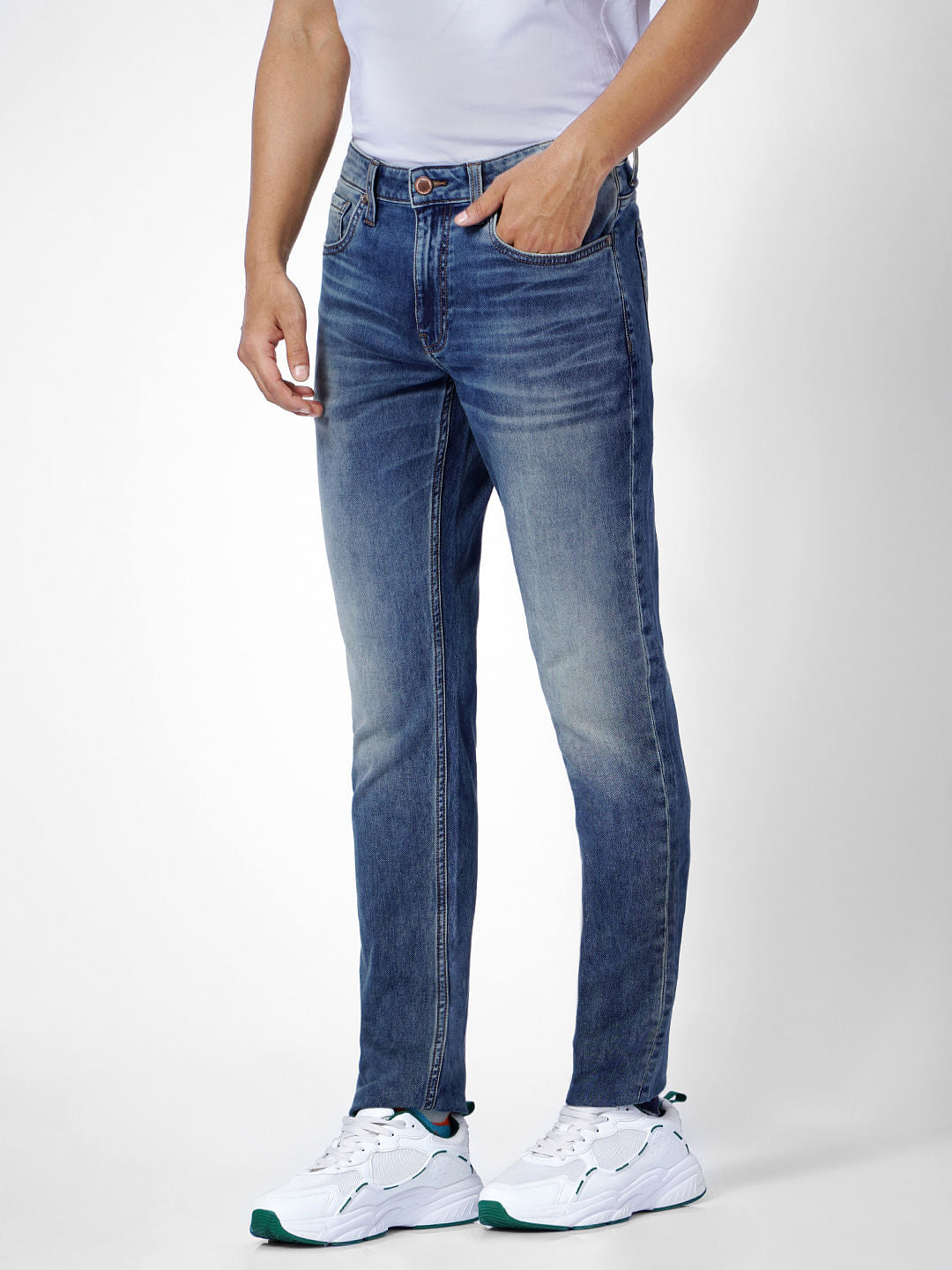Dark Blue Low Rise Glenn Slim Jeans