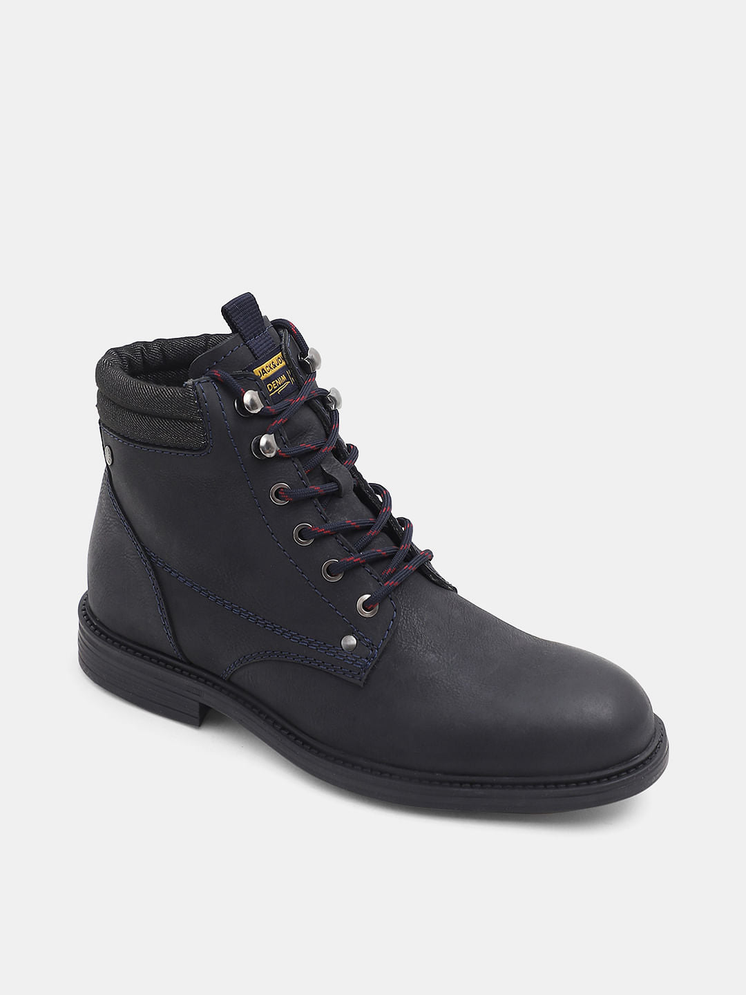 Navy Blue Premium Leather Boots