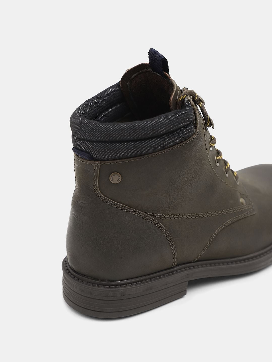 Olive High-Top Leather Boots