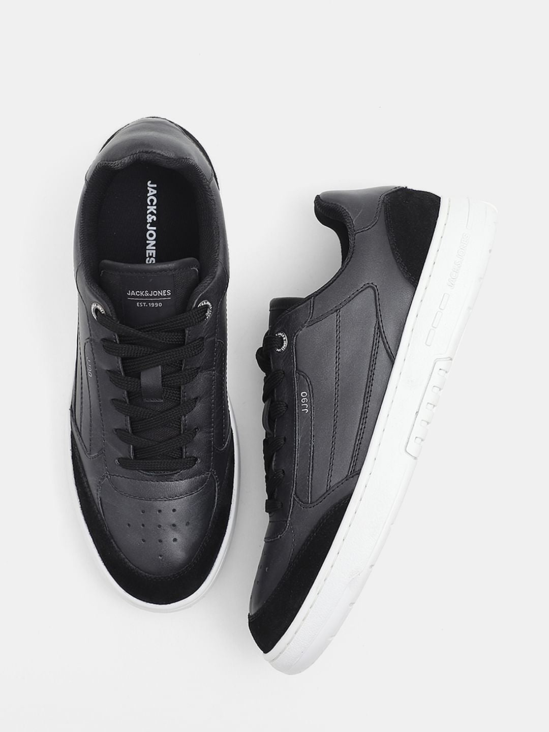 Black Leather Sneakers