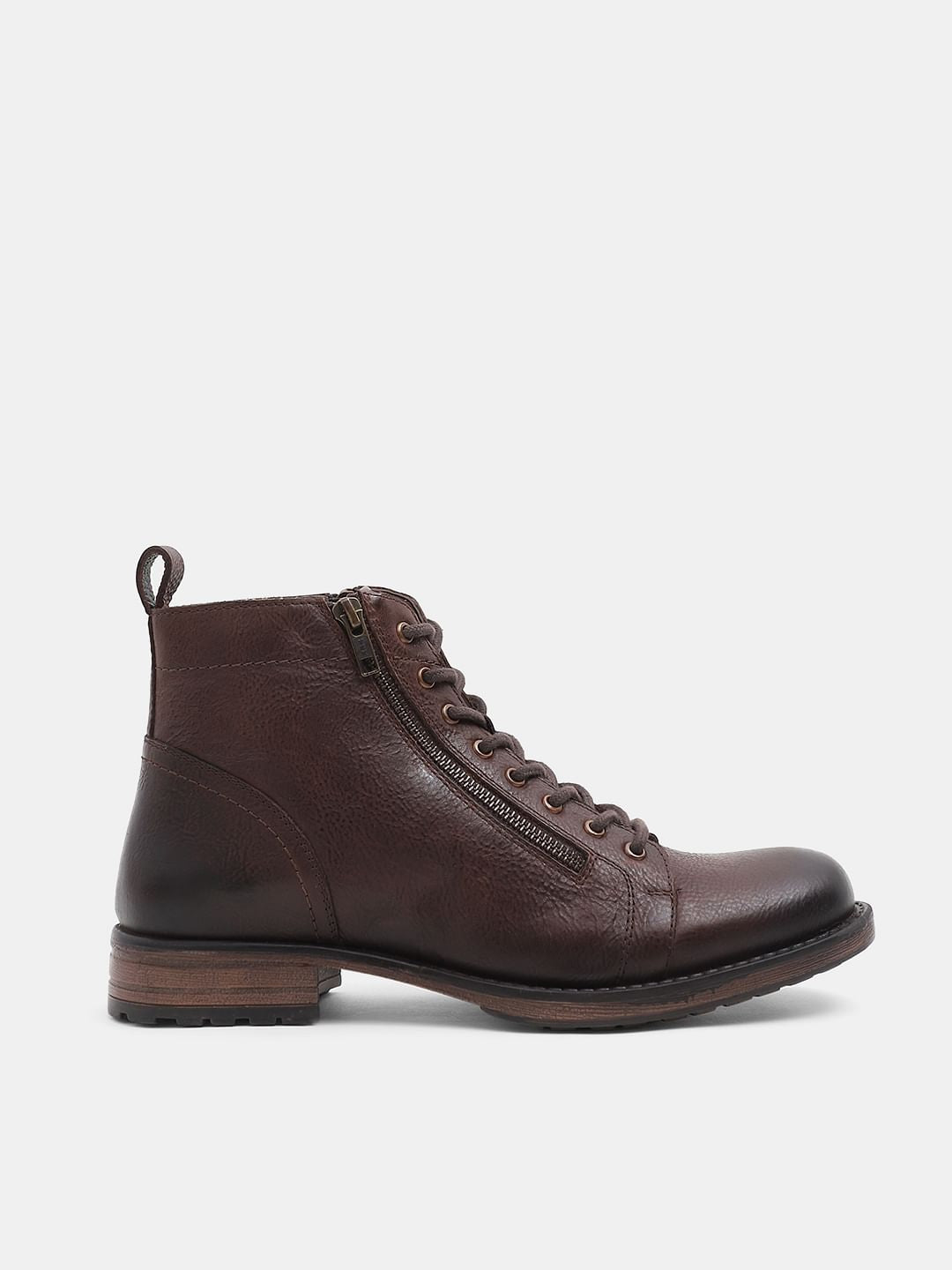 Dark Brown Mid-Top Premium Leather Boots