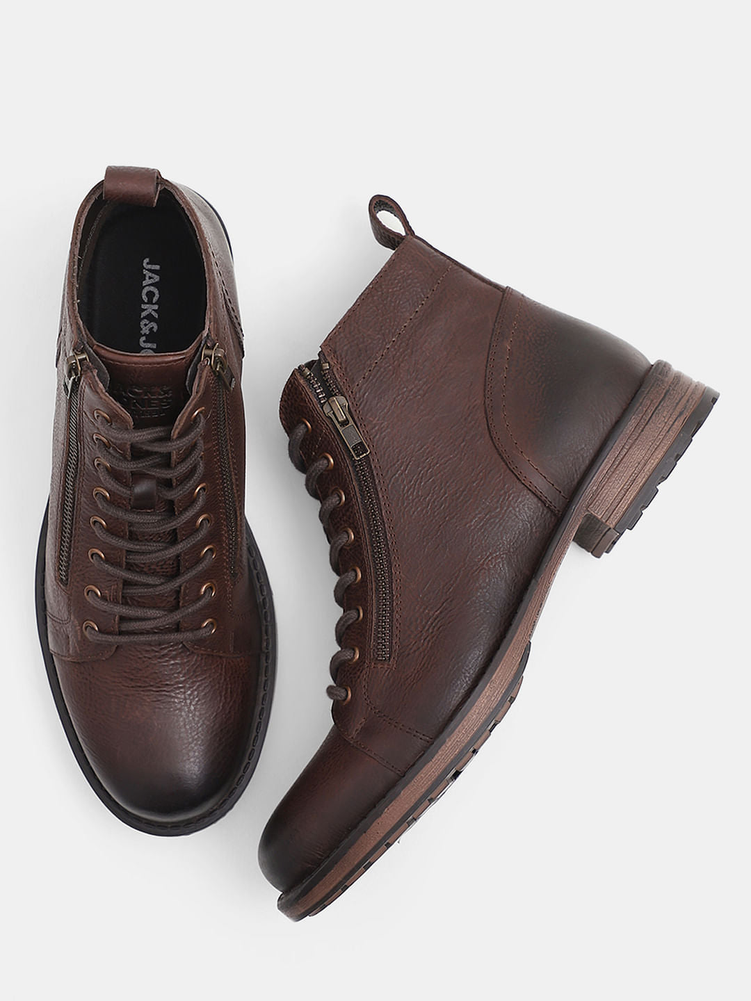 Dark Brown Mid-Top Premium Leather Boots