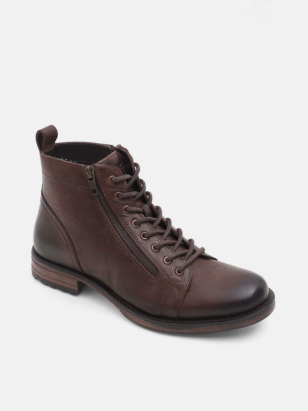 Dark Brown Mid-Top Premium Leather Boots