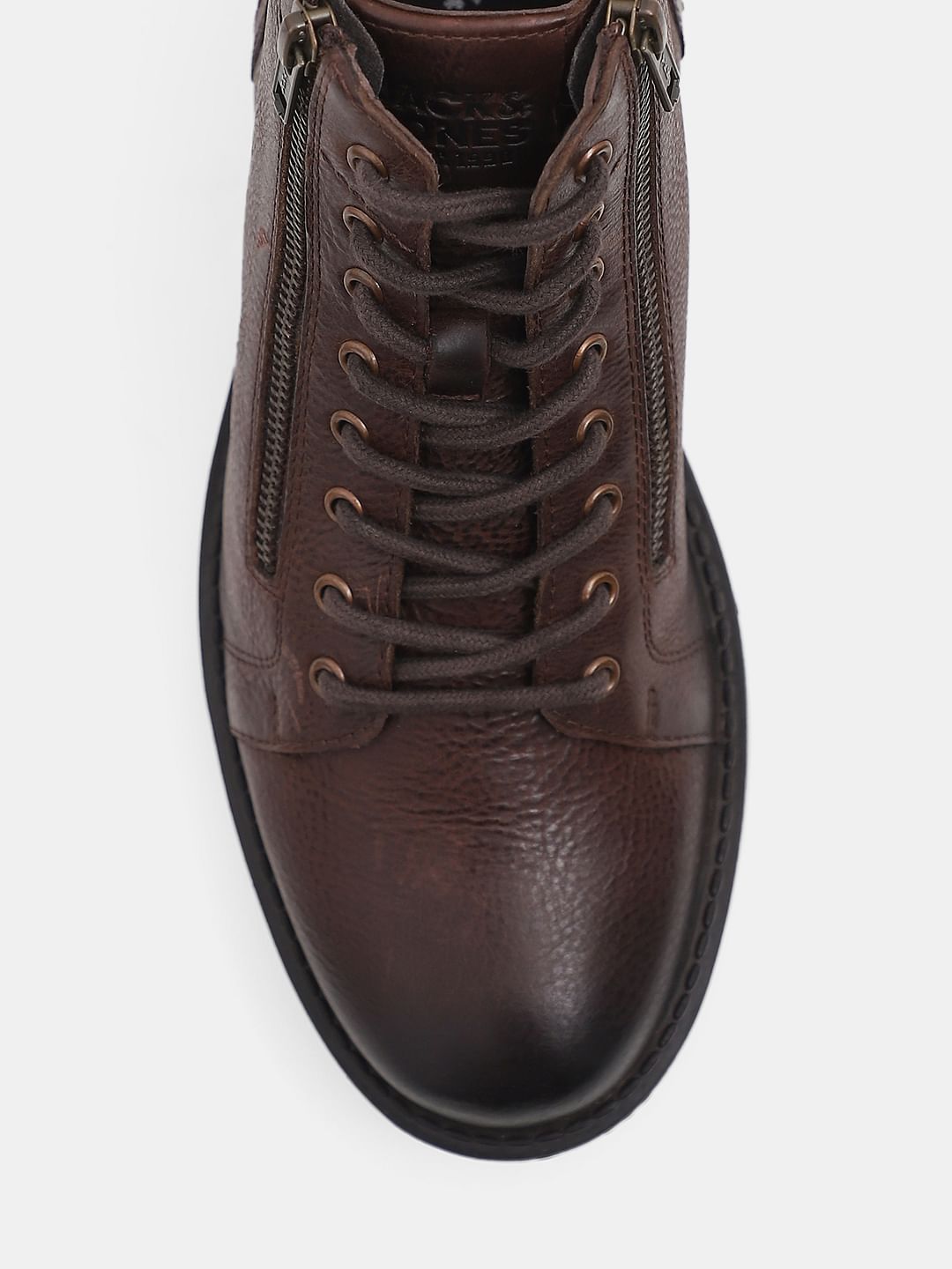 Dark Brown Mid-Top Premium Leather Boots