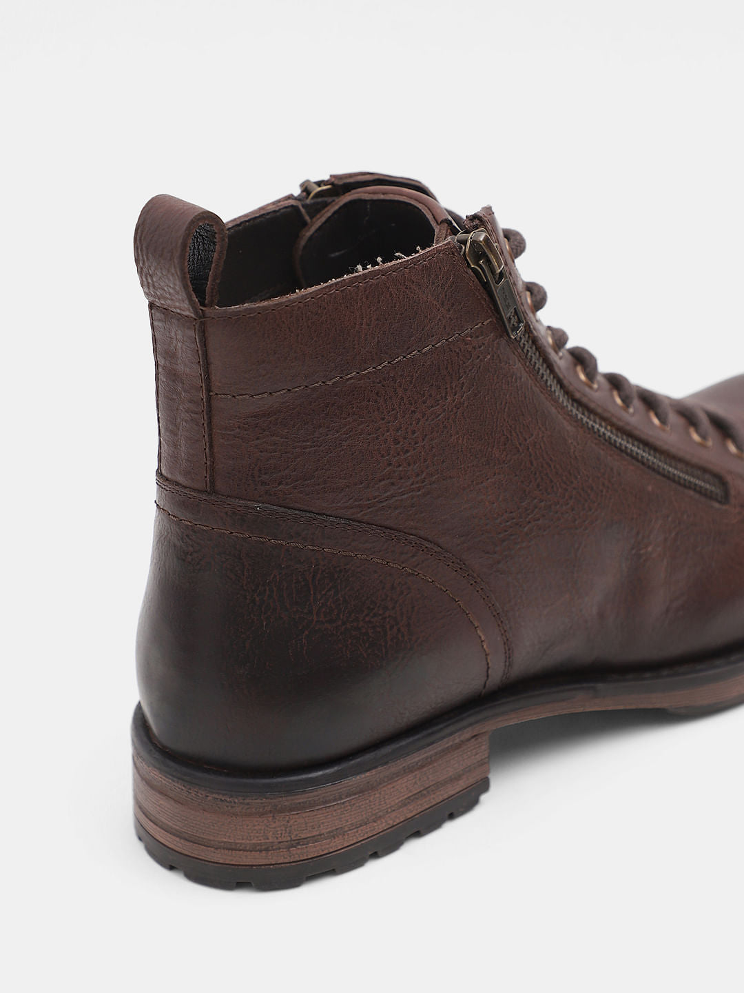 Dark Brown Mid-Top Premium Leather Boots