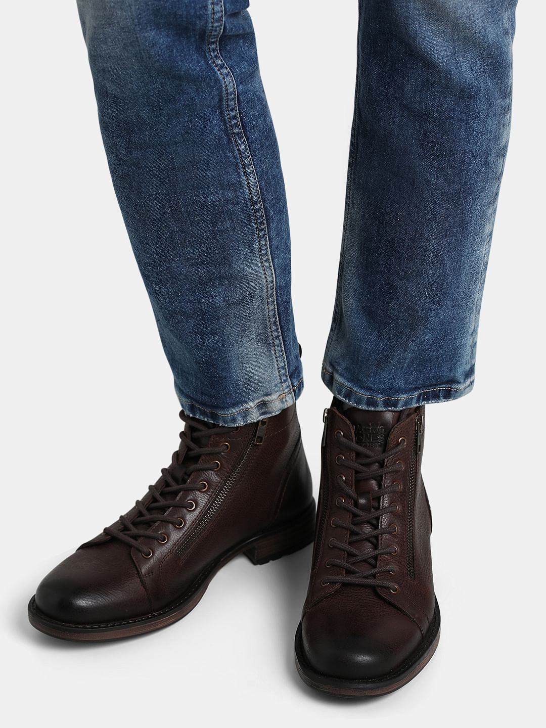 Dark Brown Mid-Top Premium Leather Boots