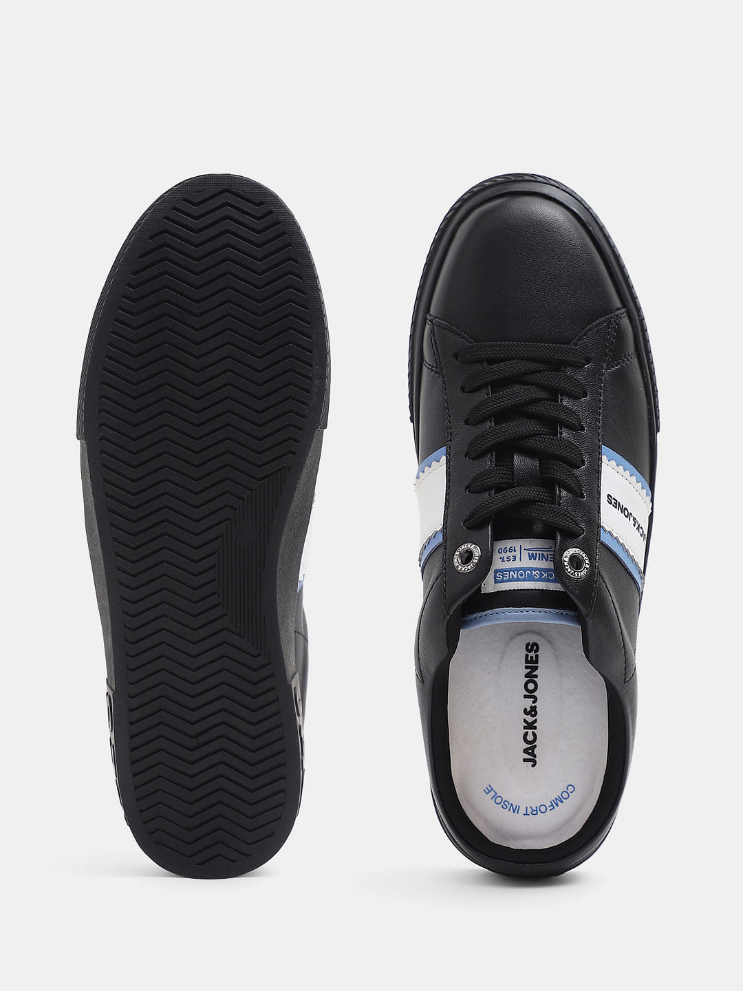 Black Leather Lace-Up Mules