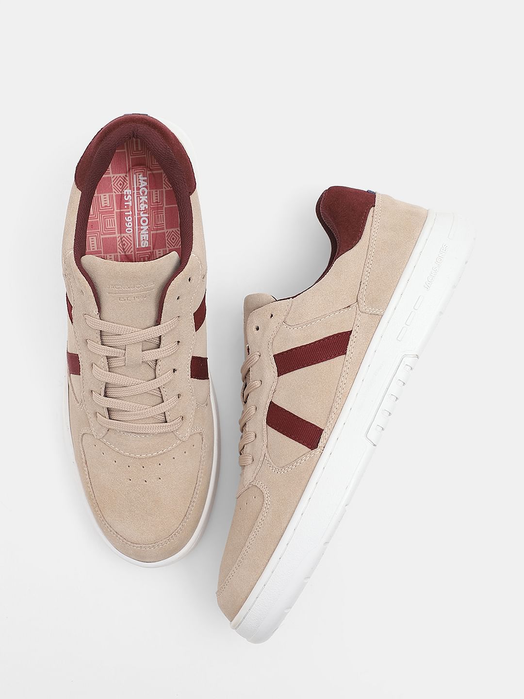 Beige Suede Classic Sneakers