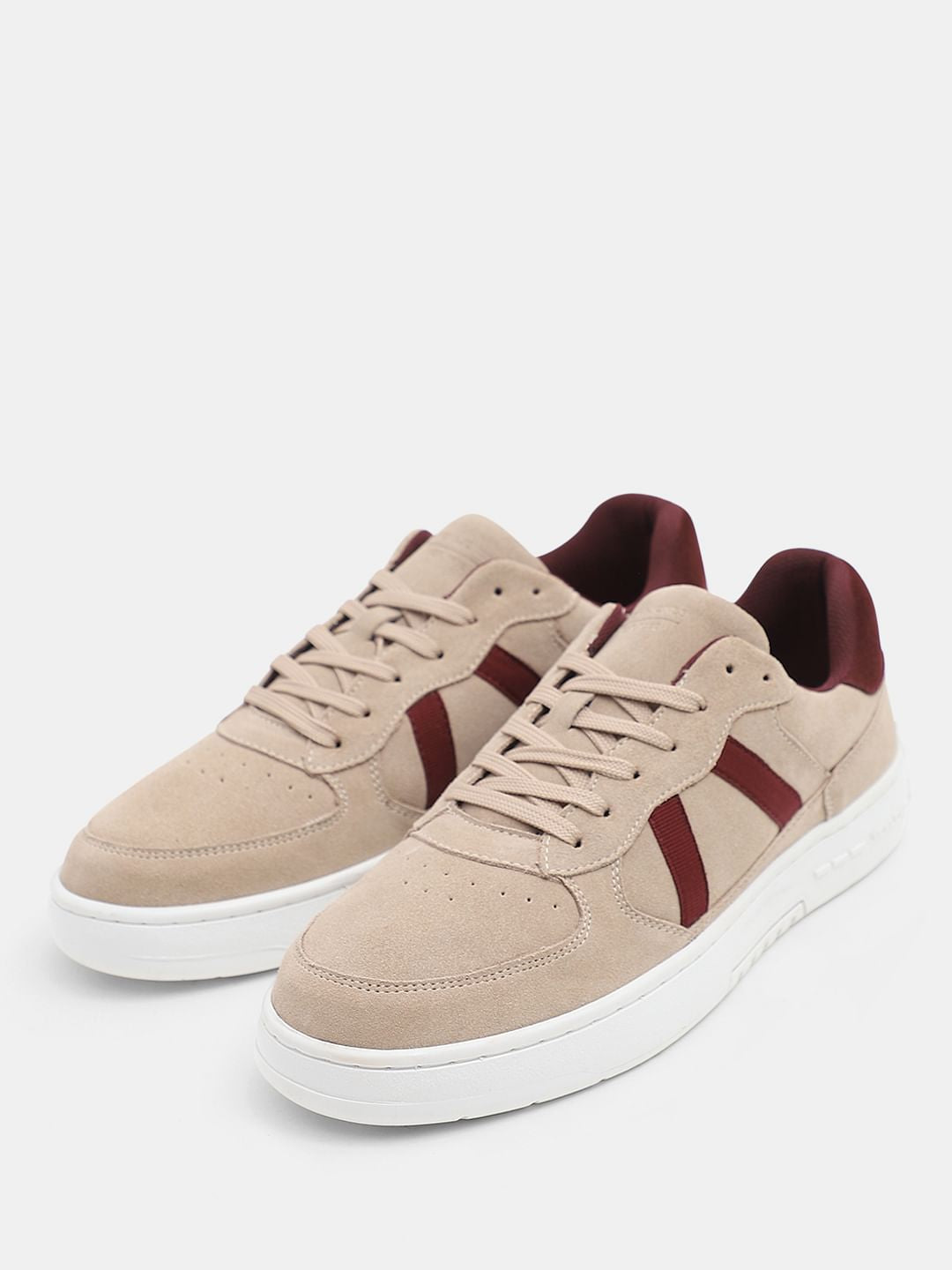 Beige Suede Classic Sneakers