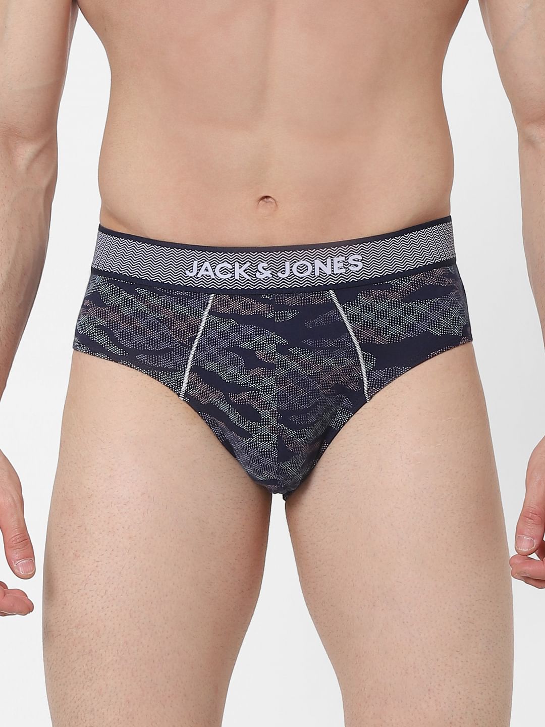 Blue Abstract Print Briefs