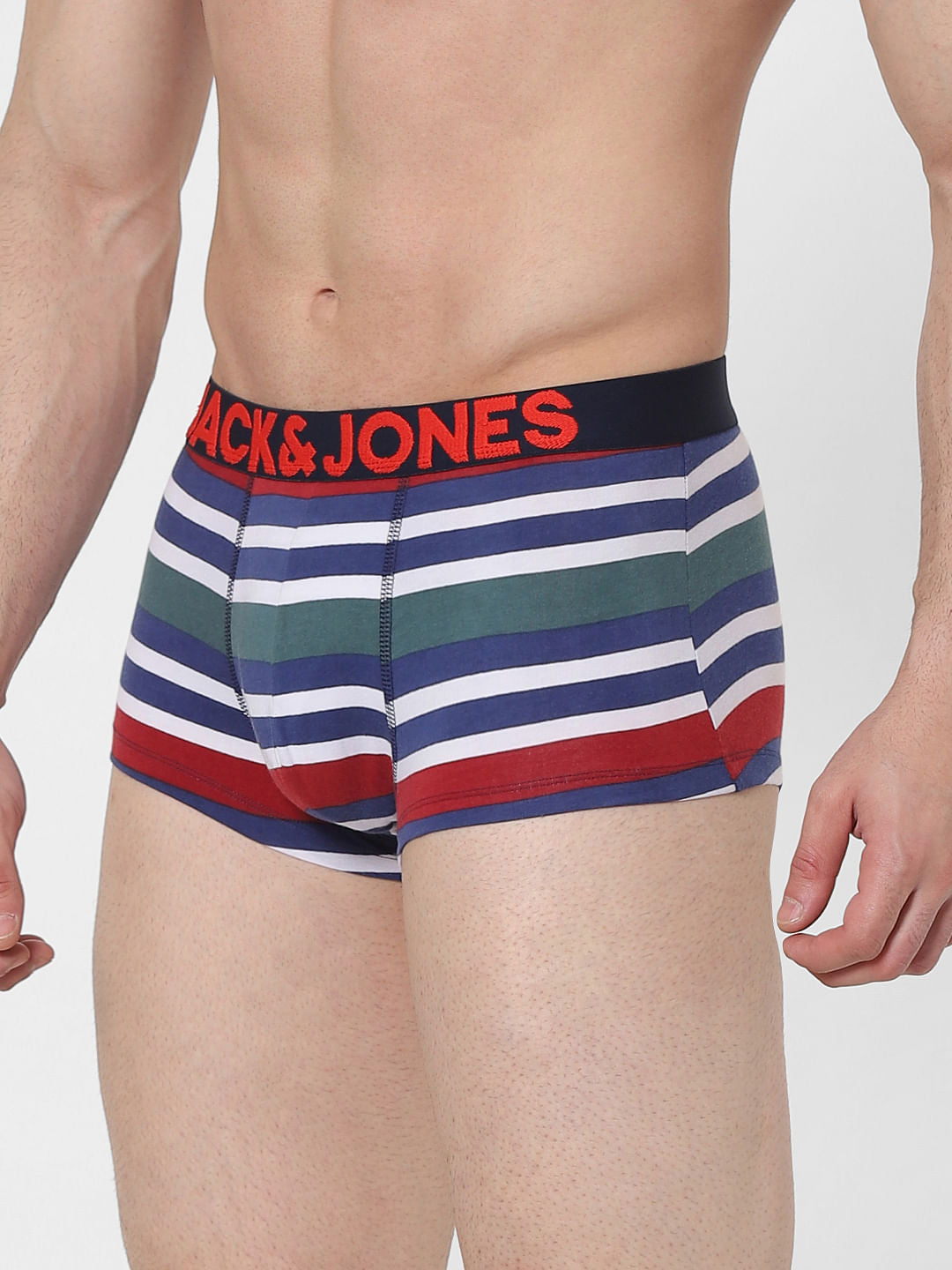 Blue Striped Brazilian Trunks