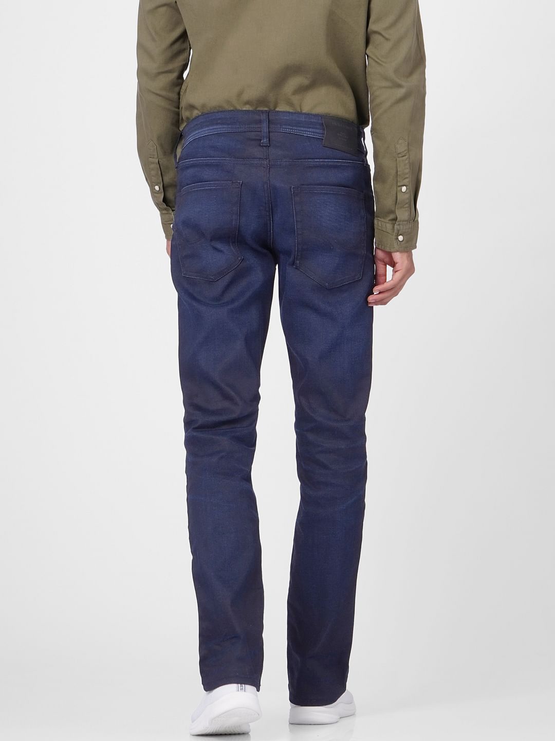 Blue Mid Rise Clark Regular Fit Jeans