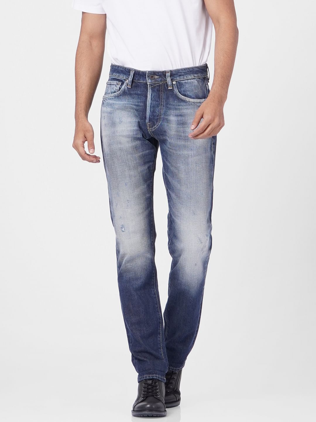 Blue Low Rise Tim Anti Fit Jeans