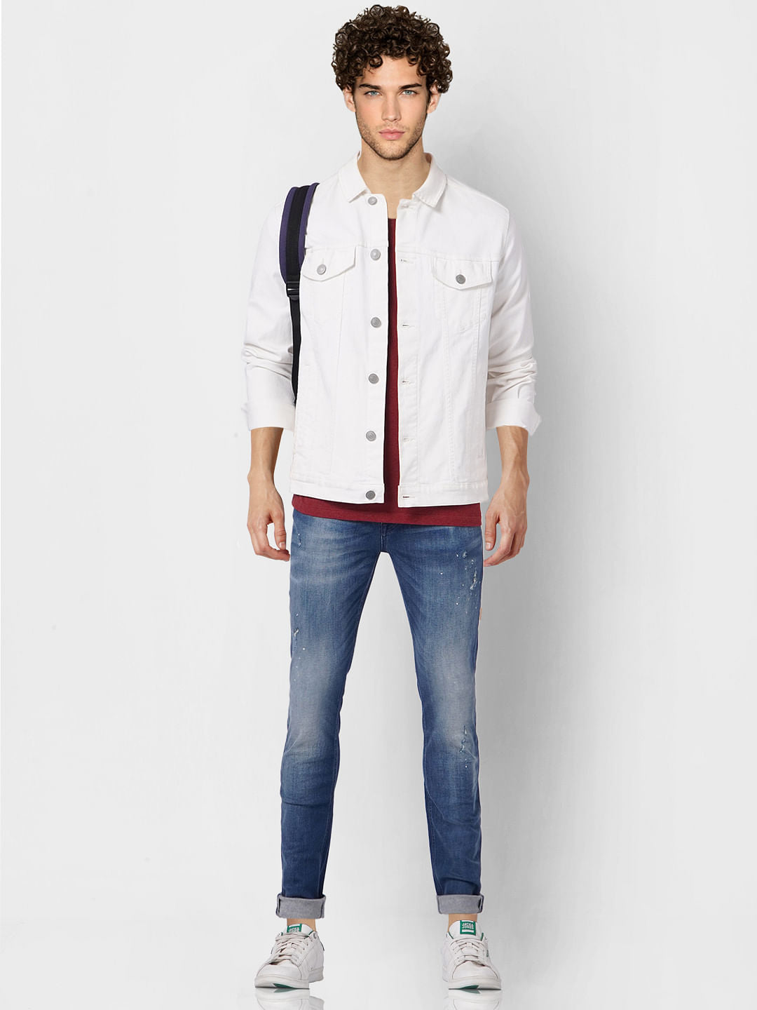 Blue Low Rise Liam Torn Skinny Jeans