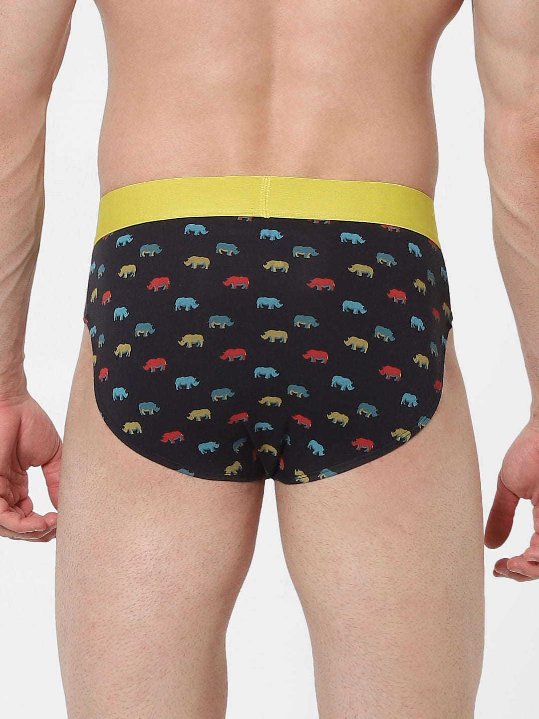 Black Animal Print Briefs