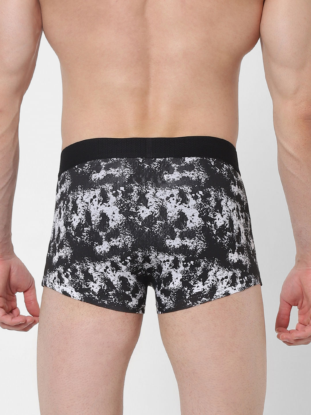 Black & White Abstract Print Brazilian Trunks