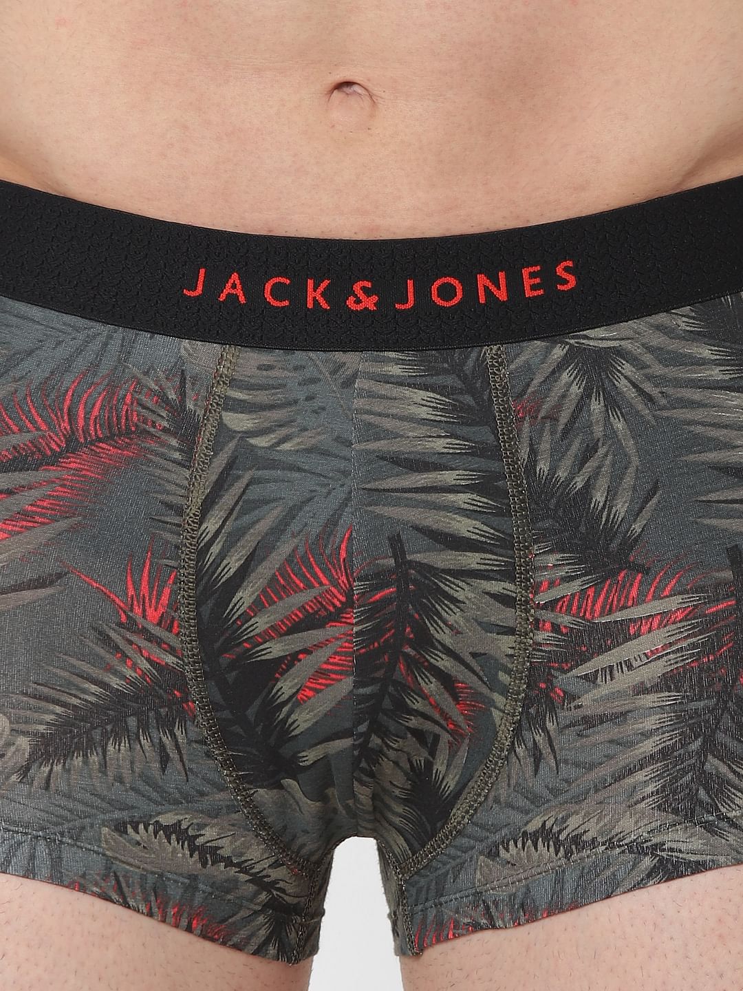Green Tropical Print Brazilian Trunks