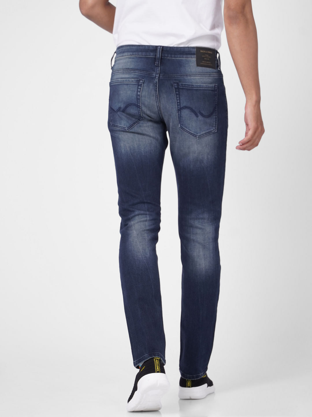 Blue Low Rise Washed Tim Slim Fit Jeans
