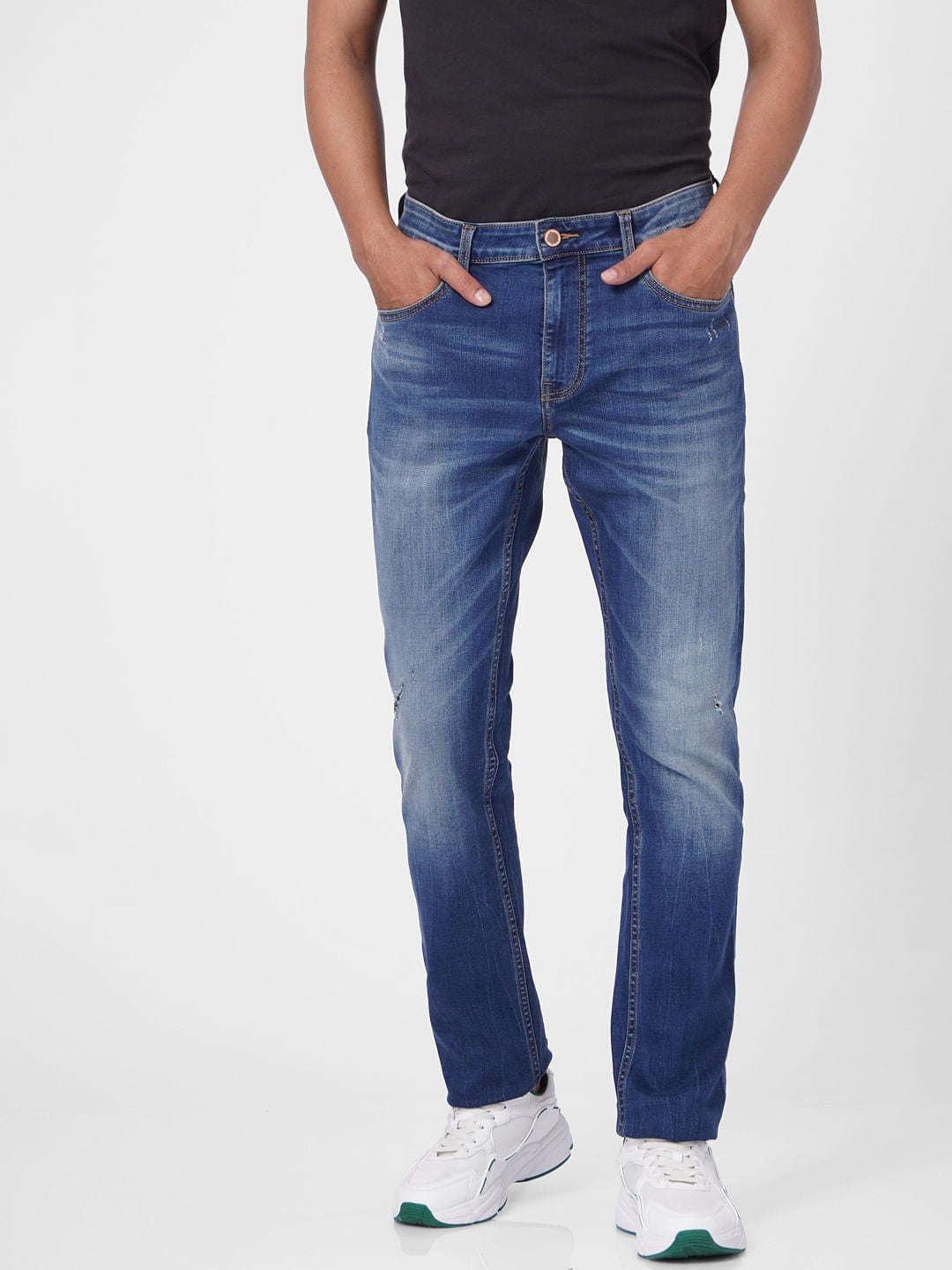 Dark Blue Low Rise Tim Anti Fit Jeans