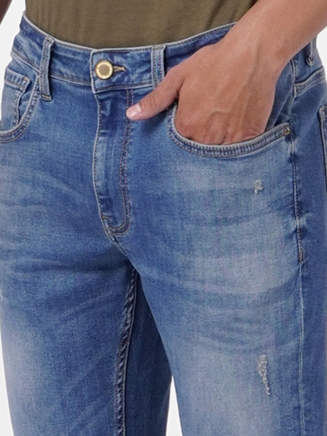 Blue Low Rise Washed Ben Skinny Fit Jeans