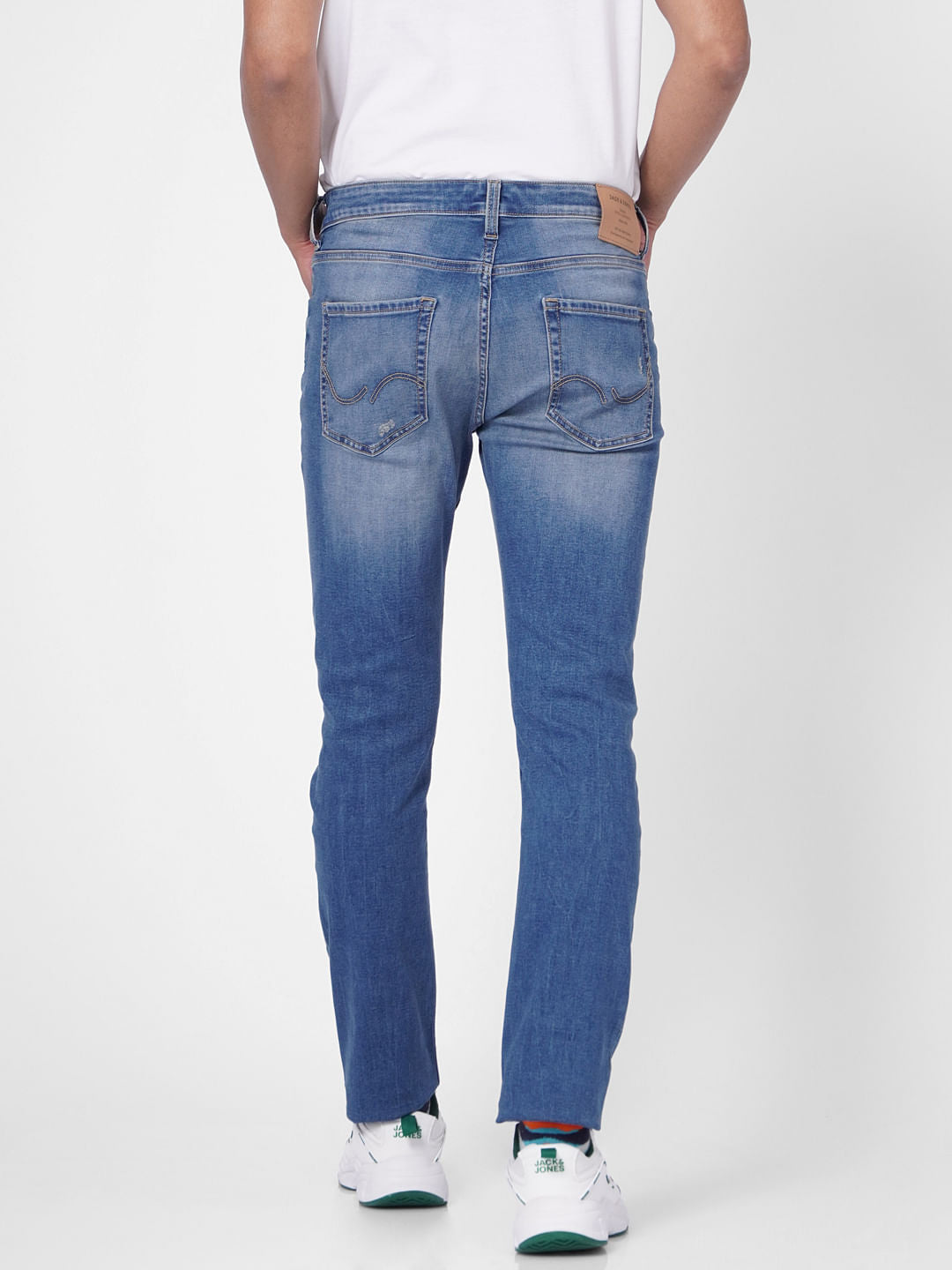 Blue Low Rise Distressed Ben Skinny Jeans