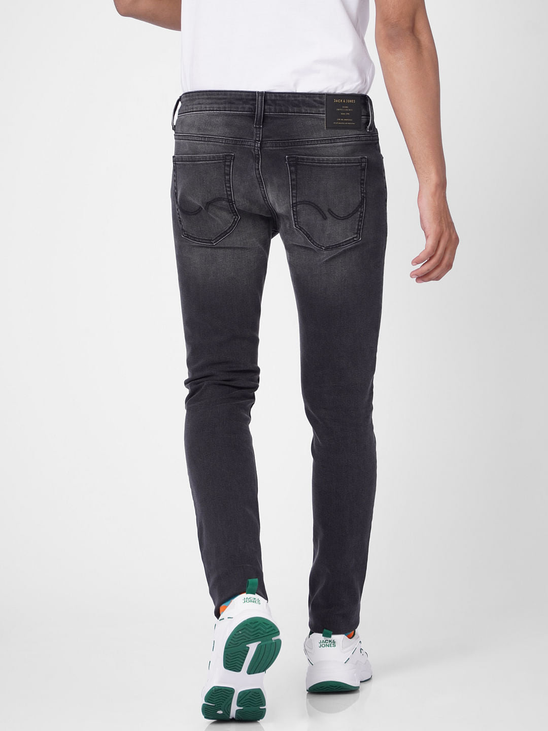 Grey Low Rise Washed Liam Skinny Jeans