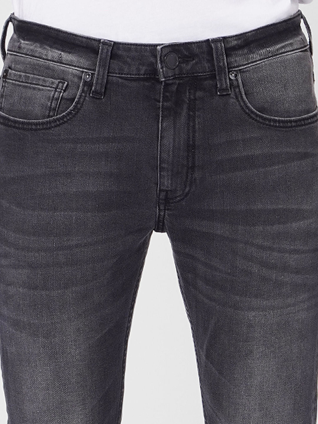 Grey Low Rise Washed Liam Skinny Jeans