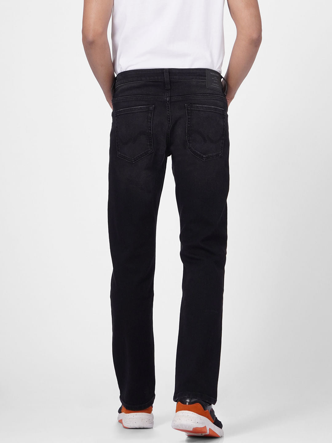 Black Mid Rise Clark Regular Fit Jeans