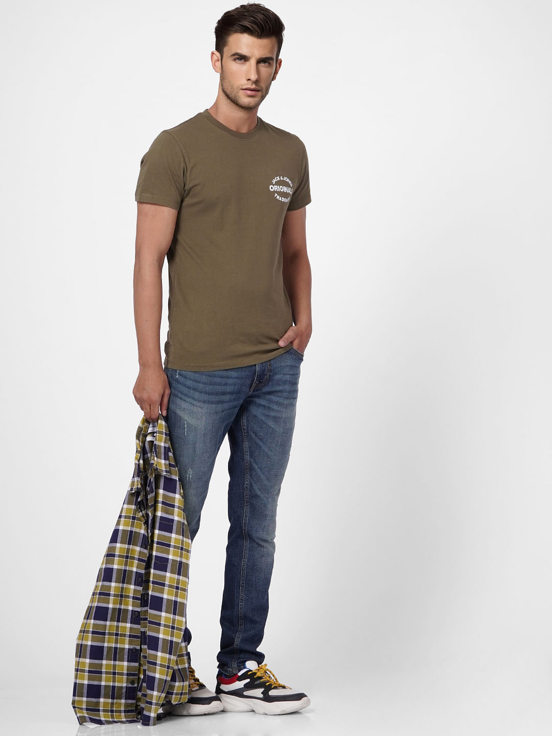 Blue Low Rise Washed Ben Skinny Fit Jeans