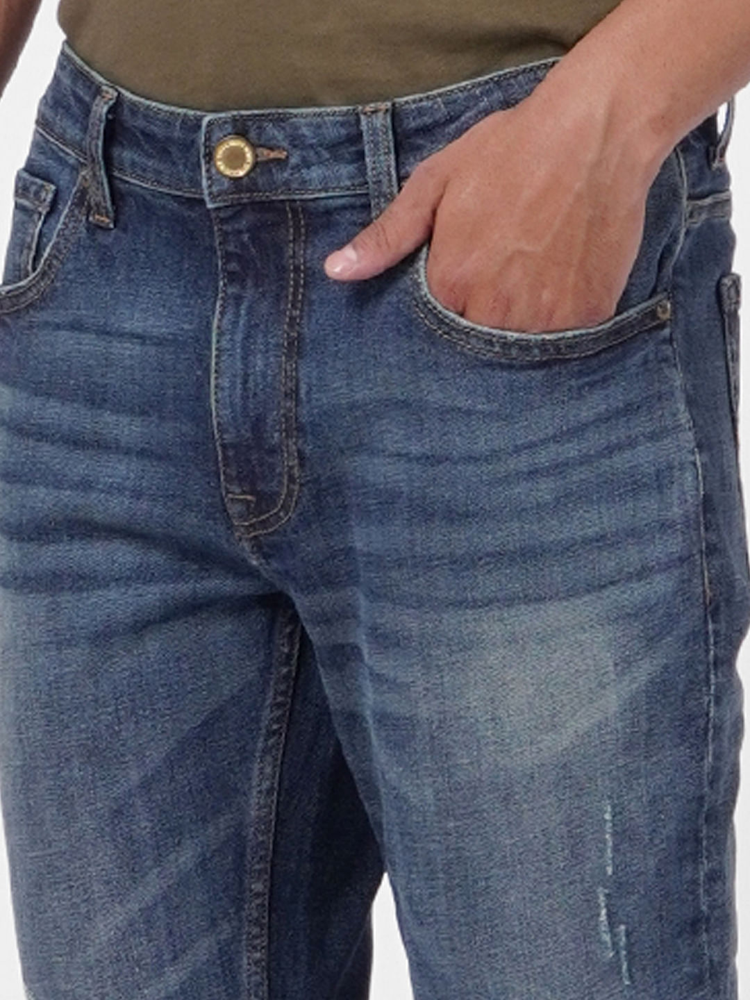 Blue Low Rise Washed Ben Skinny Fit Jeans