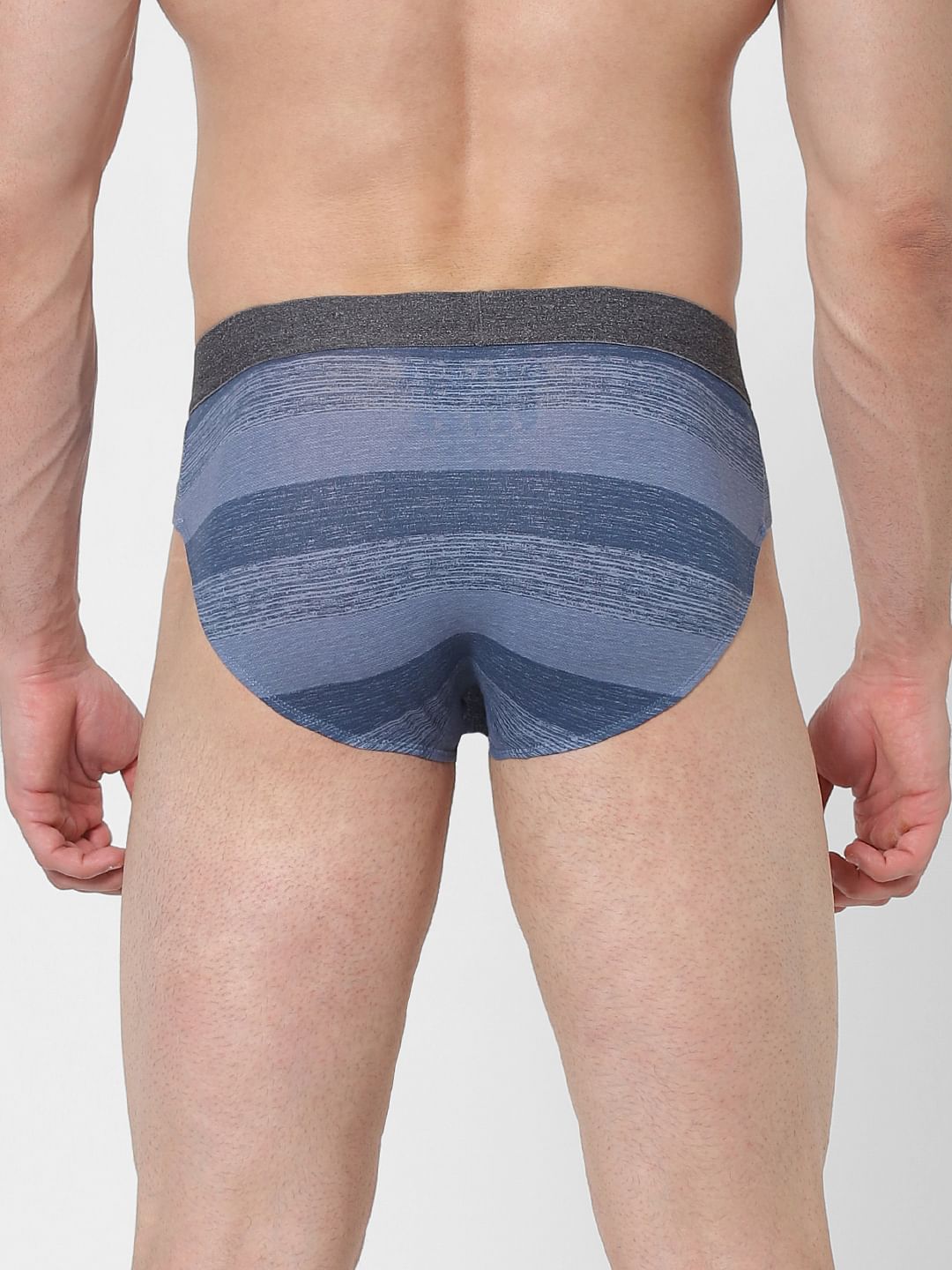 Pack of 2 Printed Briefs - Blue & White