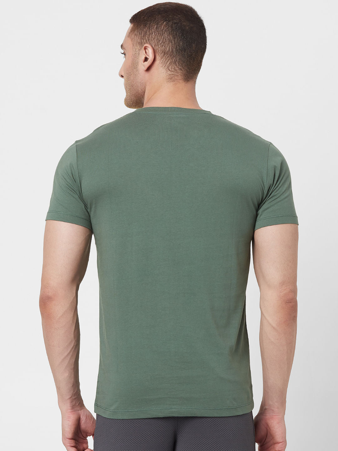 Green Logo Print Crew Neck T-shirt