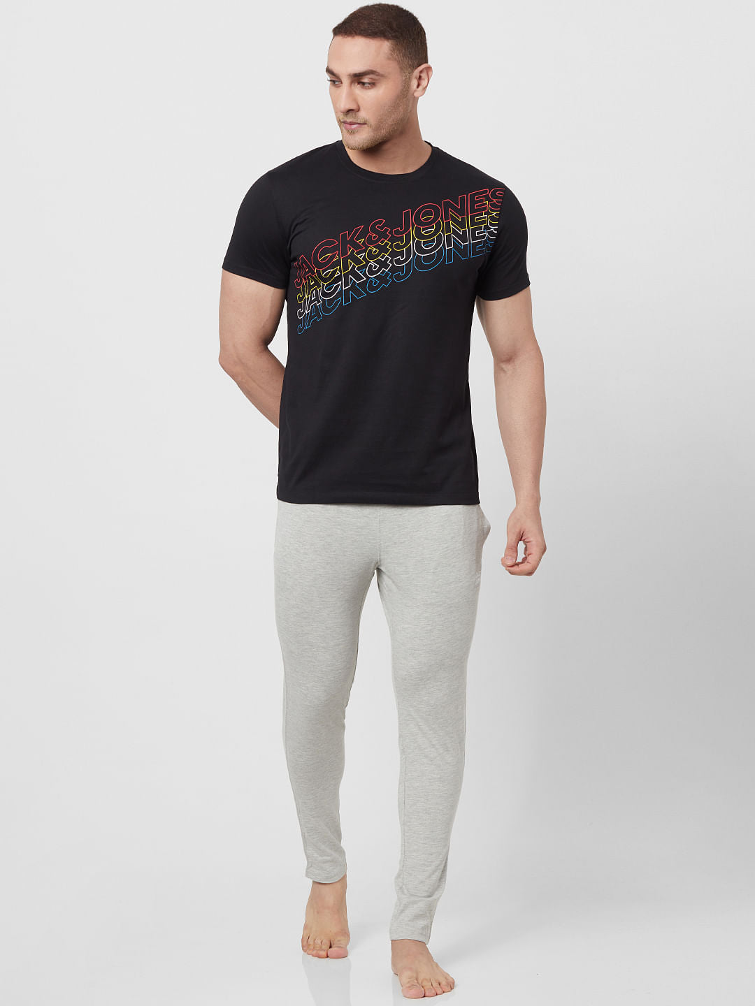Black Logo Print Crew Neck T-shirt