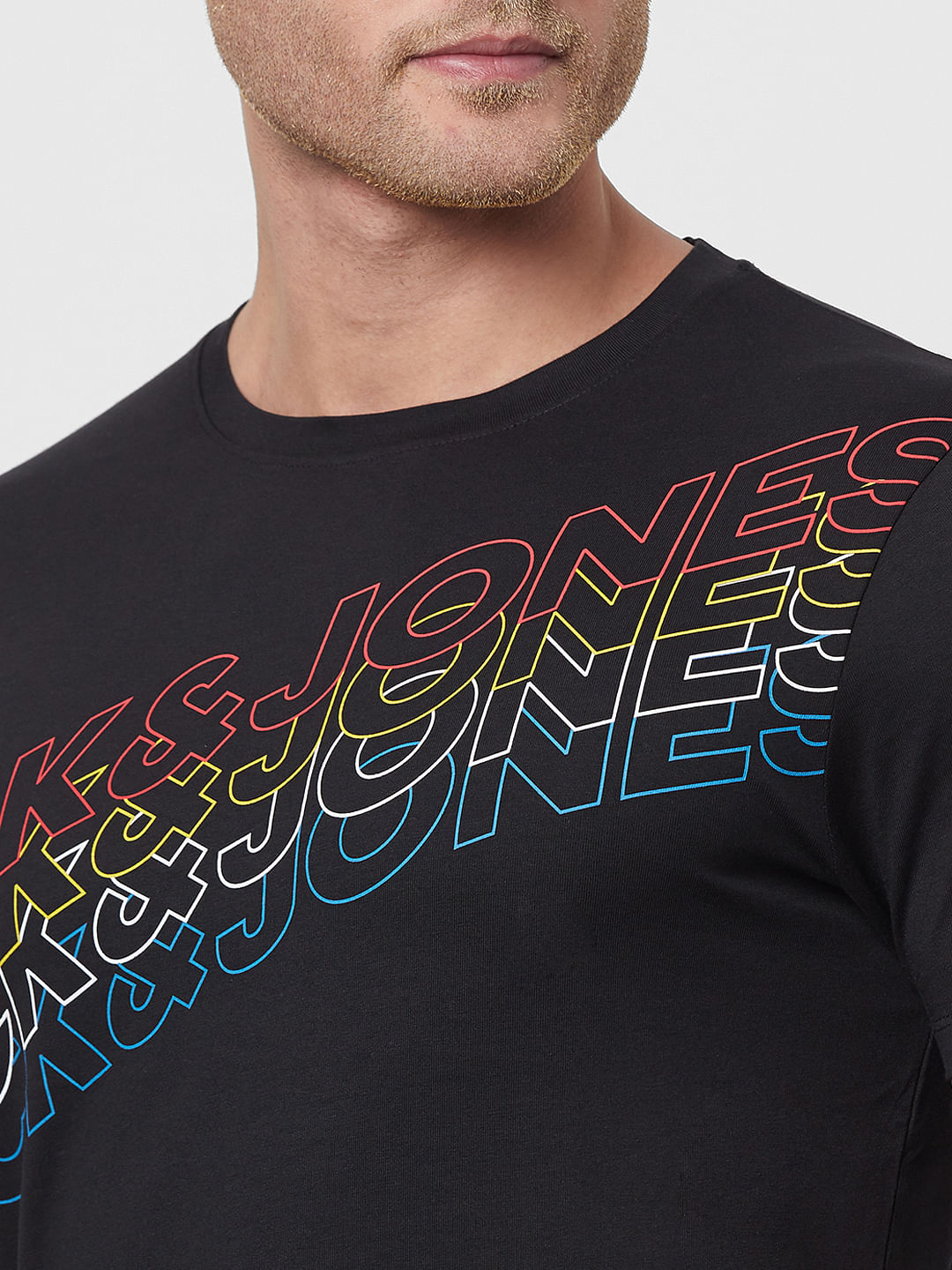 Black Logo Print Crew Neck T-shirt