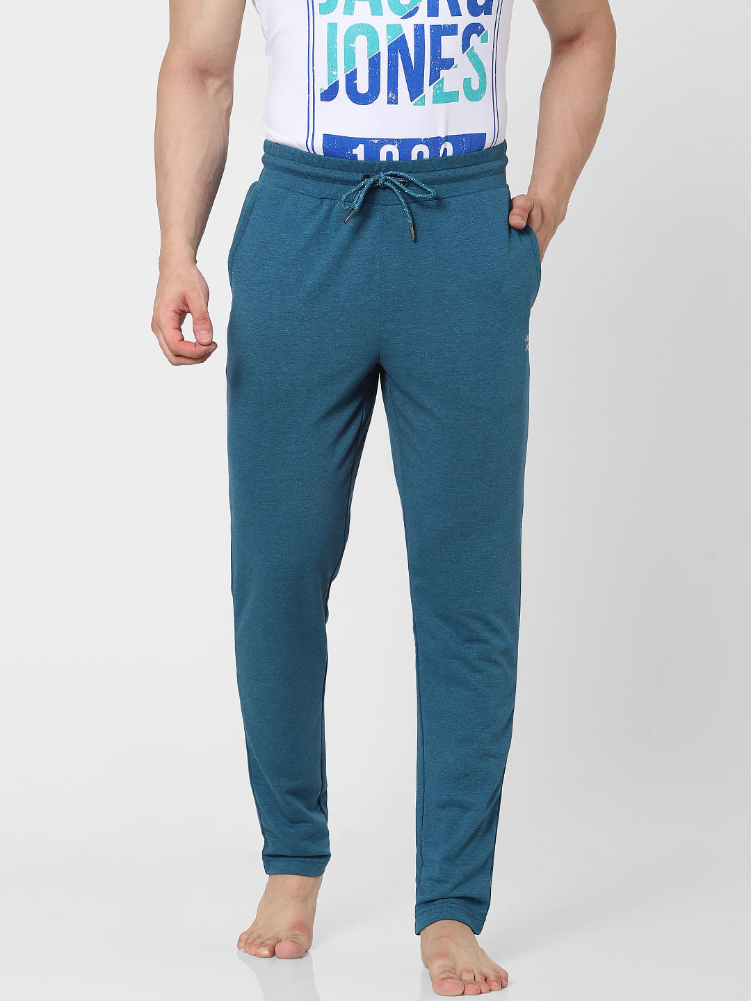 Blue Mid Rise Trackpants