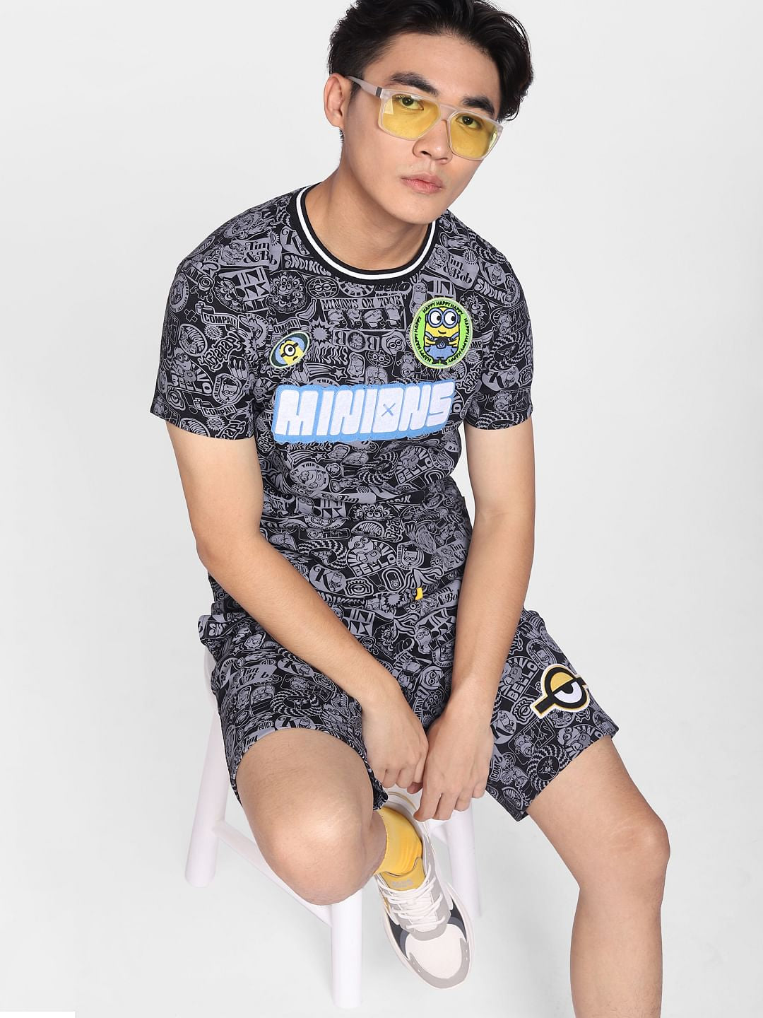 x Minion Black Printed Co-ord T-shirt